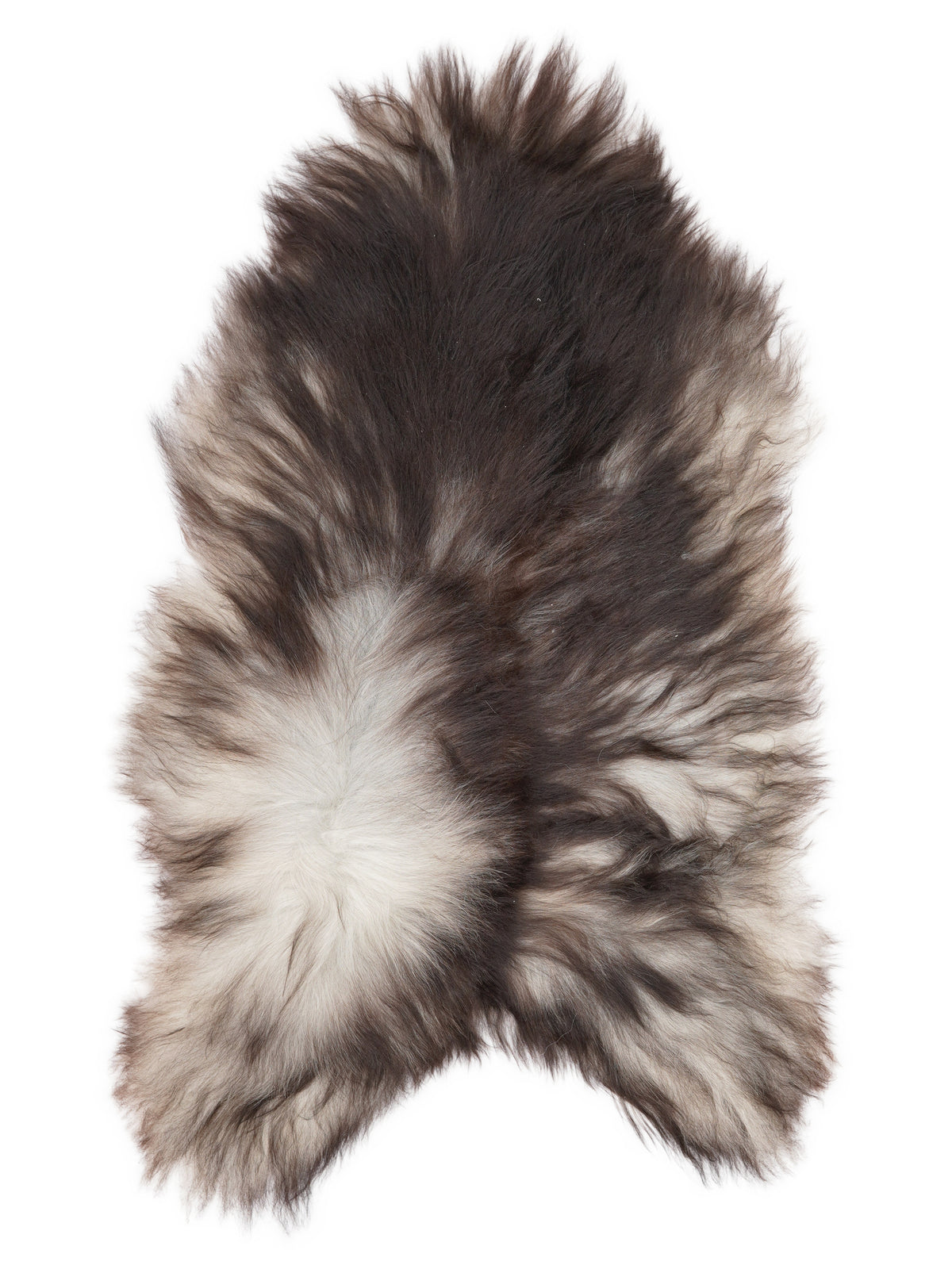 Peau de mouton islandaise grise d’environ 120 × 75 cm, vue de dessus : exactement la peau que vous recevez