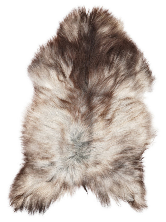 Peau de mouton islandaise grise d’environ 120 × 75 cm, vue de dessus : exactement la peau que vous recevez