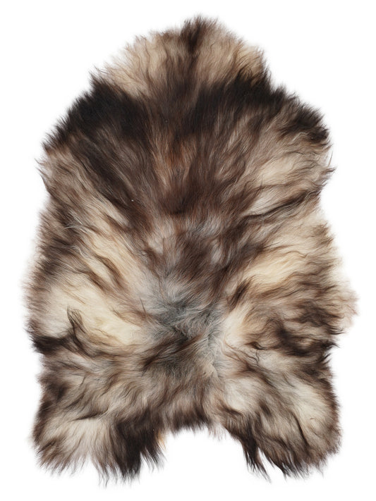 Peau de mouton islandaise grise d’environ 125 × 90 cm, vue de dessus : exactement la peau que vous recevez