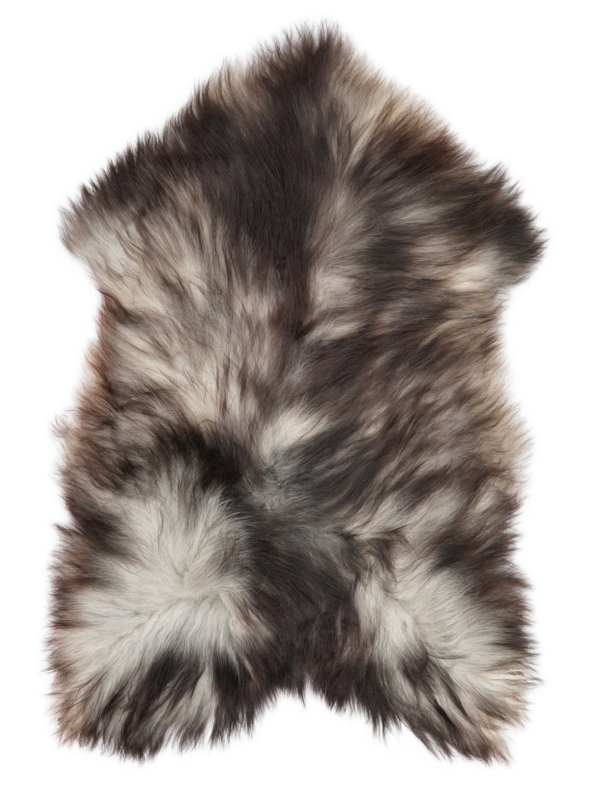 Peau de mouton islandaise grise d’environ 130 × 80 cm, vue de dessus : exactement la peau que vous recevez