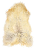 Peau de mouton islandaise multicolore d’environ 140 × 85 cm, vue de dessus : exactement la peau que vous recevez