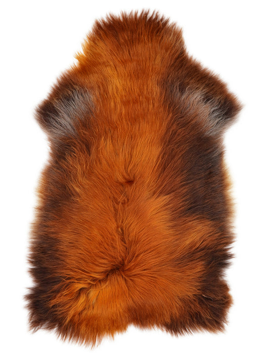 Peau de mouton islandaise Rusty d’environ 120 × 80 cm, vue de dessus : exactement la peau que vous recevez
