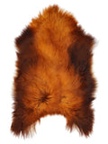 Peau de mouton islandaise Rusty d’environ 125 × 85 cm, vue de dessus : exactement la peau que vous recevez