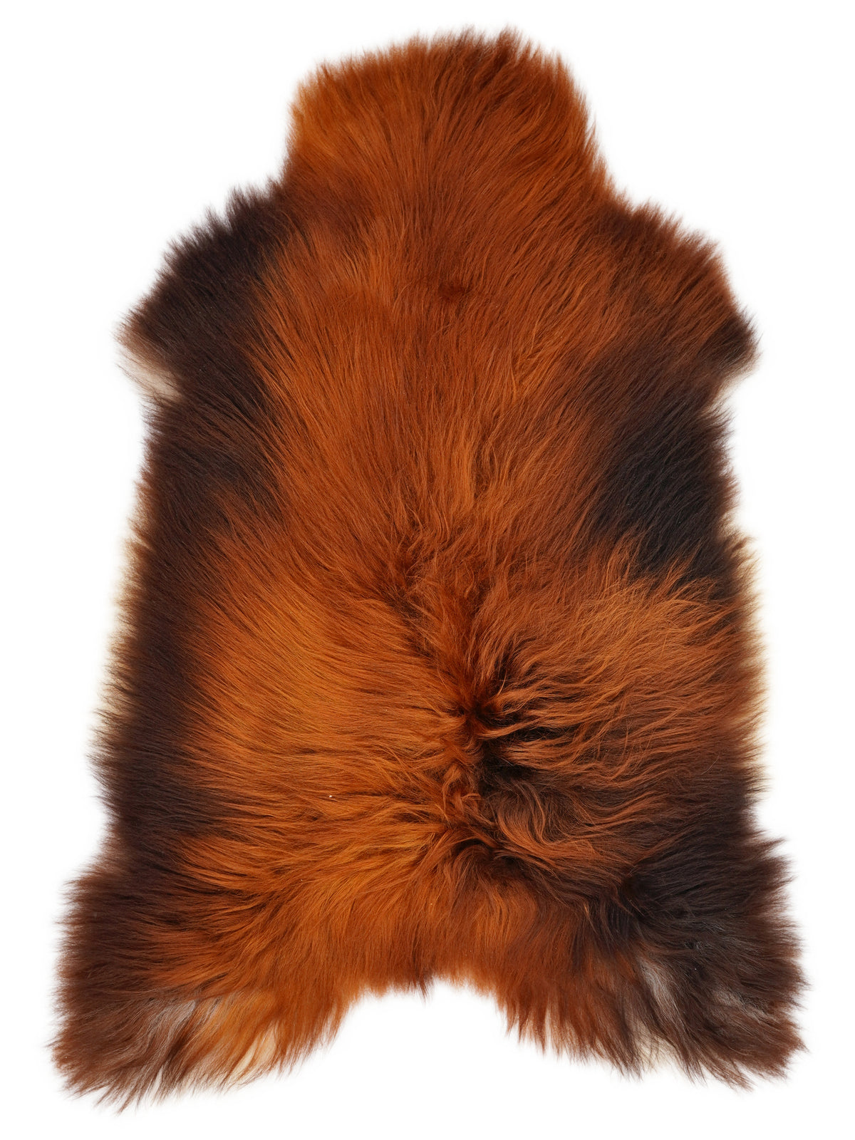 Peau de mouton islandaise Rusty d’environ 120 × 80 cm, vue de dessus : exactement la peau que vous recevez