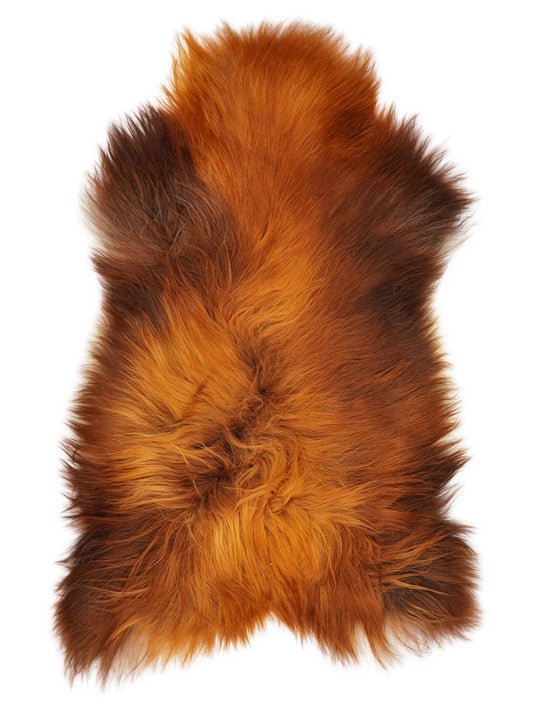 Peau de mouton islandaise Rusty d’environ 120 × 70 cm, vue de dessus : exactement la peau que vous recevez