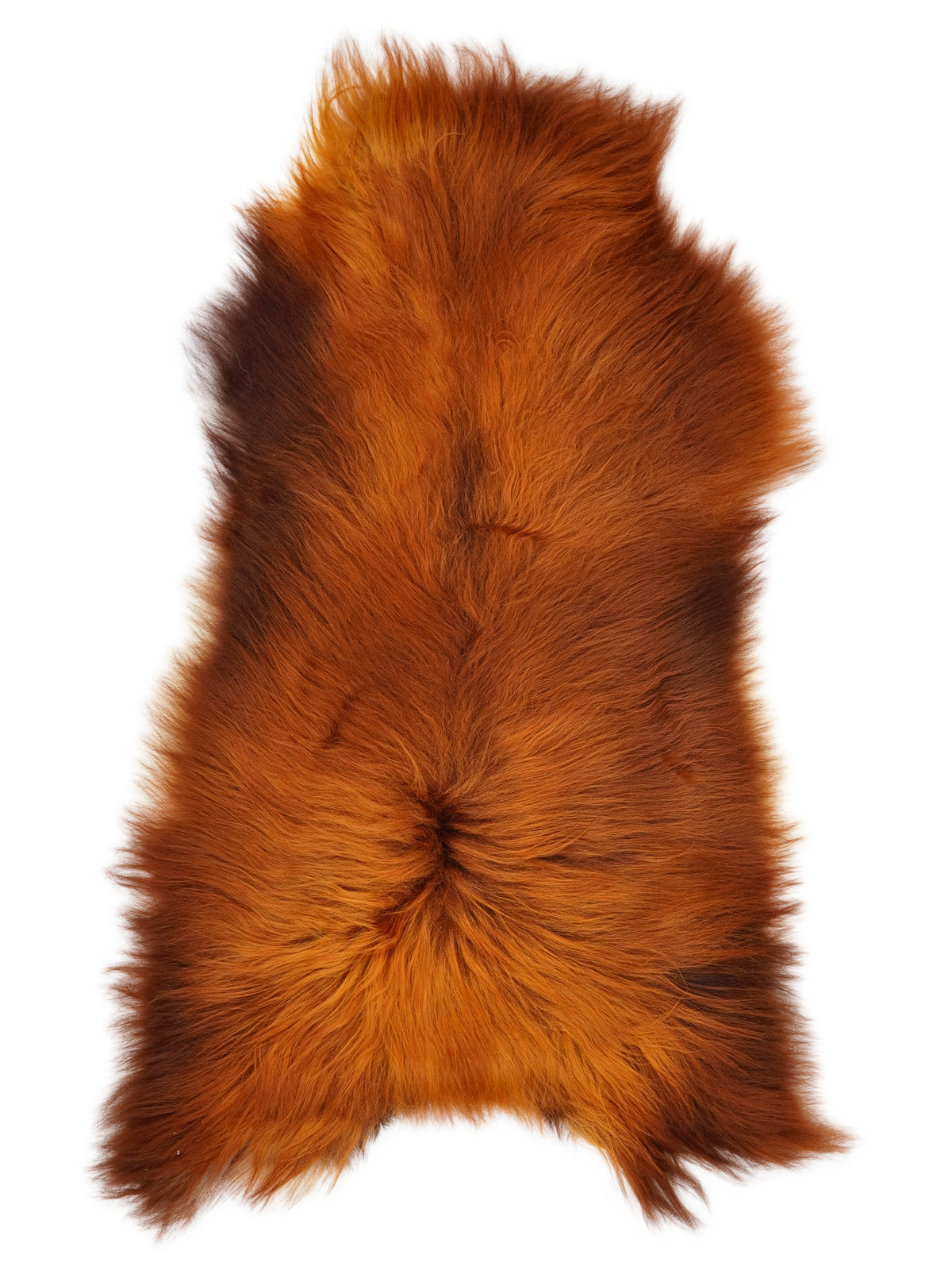 Peau de mouton islandaise Rusty d’environ 125 × 75 cm, vue de dessus : exactement la peau que vous recevez