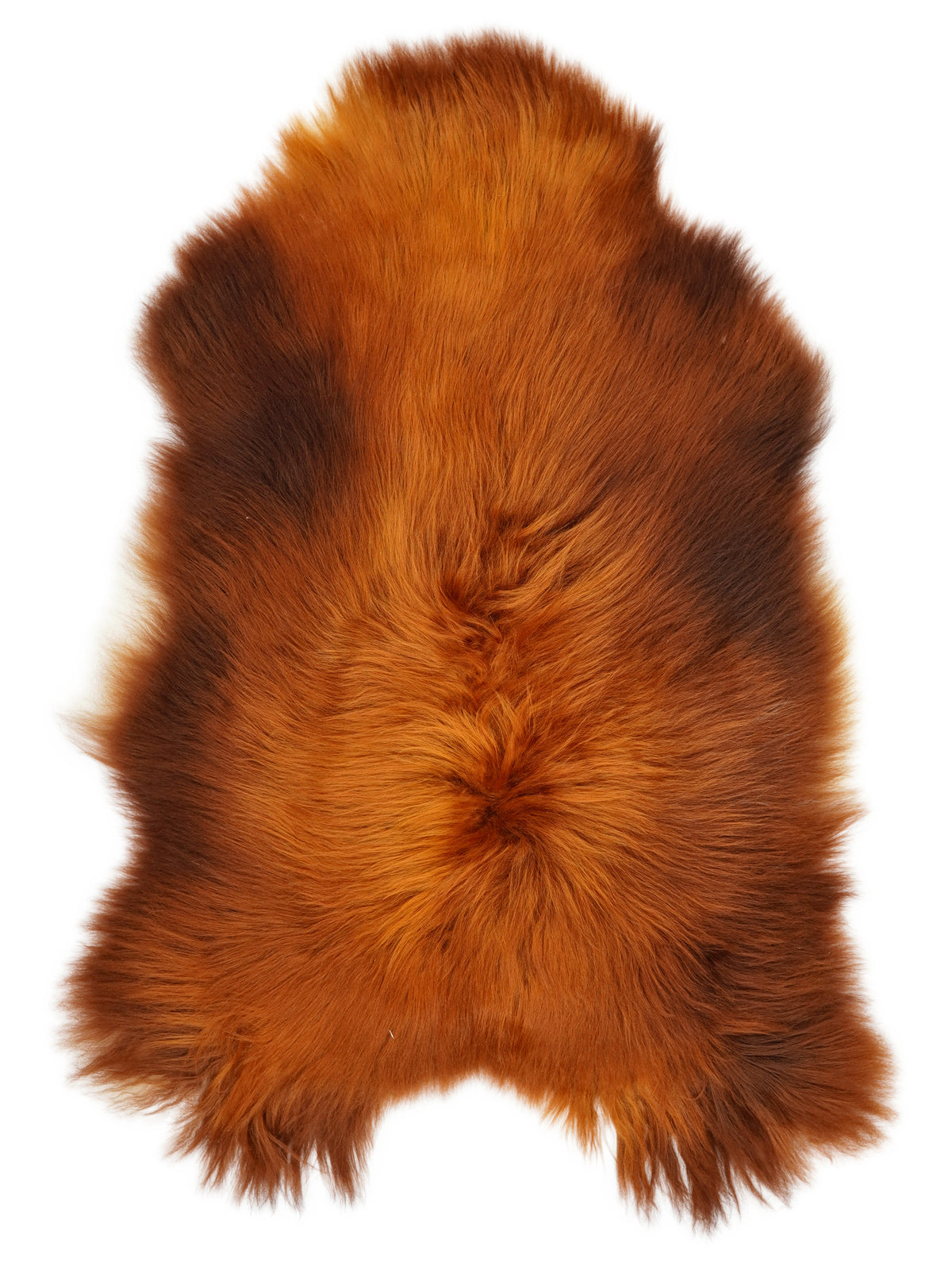 Peau de mouton islandaise Rusty d’environ 130 × 85 cm, vue de dessus : exactement la peau que vous recevez