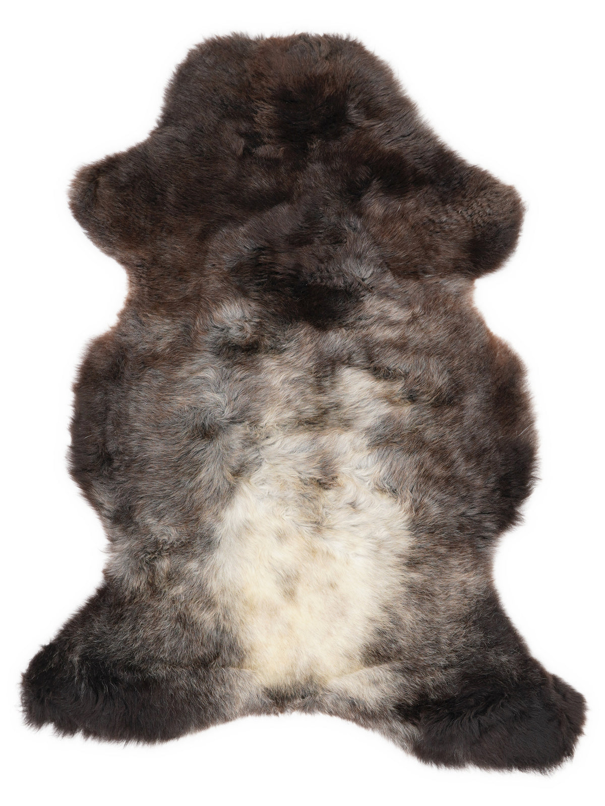 Peau de mouton multicolore britannique d’environ 120 × 70 cm, vue de dessus : exactement la peau que vous recevez