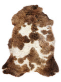 Peau de mouton multicolore britannique d’environ 100 × 60 cm, vue de dessus : exactement la peau que vous recevez