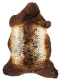 Peau de mouton multicolore britannique d’environ 110 × 55 cm, vue de dessus : exactement la peau que vous recevez