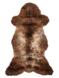 Peau de mouton multicolore britannique d’environ 115 × 50 cm, vue de dessus : exactement la peau que vous recevez
