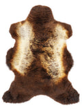 Peau de mouton multicolore britannique d’environ 105 × 65 cm, vue de dessus : exactement la peau que vous recevez
