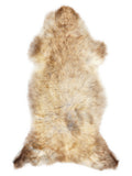 Peau de mouton multicolore britannique d’environ 125 × 60 cm, vue de dessus : exactement la peau que vous recevez