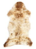 Peau de mouton multicolore britannique d’environ 115 × 55 cm, vue de dessus : exactement la peau que vous recevez