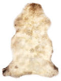 Peau de mouton multicolore britannique d’environ 105 × 60 cm, vue de dessus : exactement la peau que vous recevez