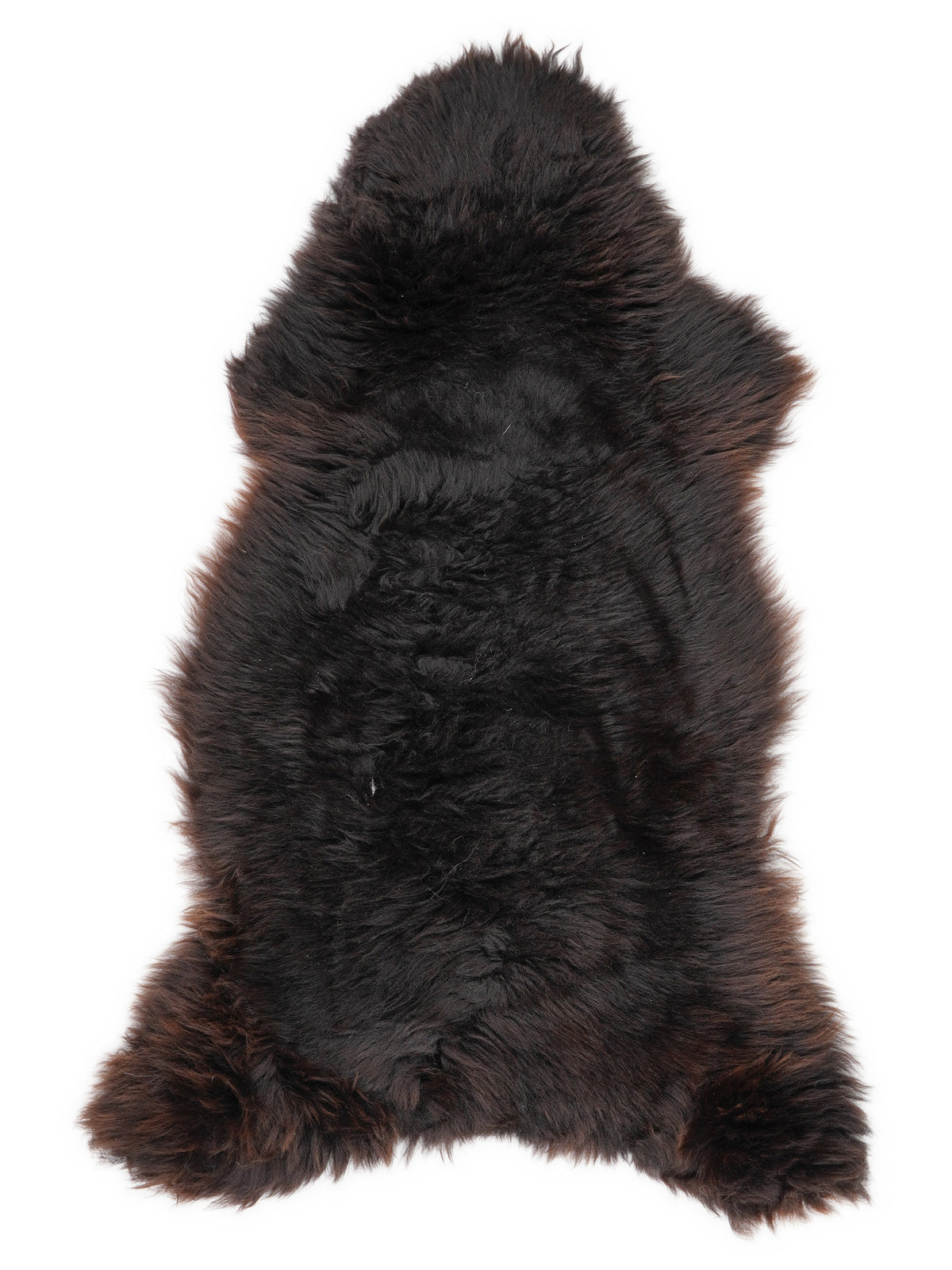 Peau de mouton multicolore britannique d’environ 115 × 55 cm, vue de dessus : exactement la peau que vous recevez