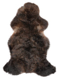 Peau de mouton multicolore britannique d’environ 110 × 60 cm, vue de dessus : exactement la peau que vous recevez
