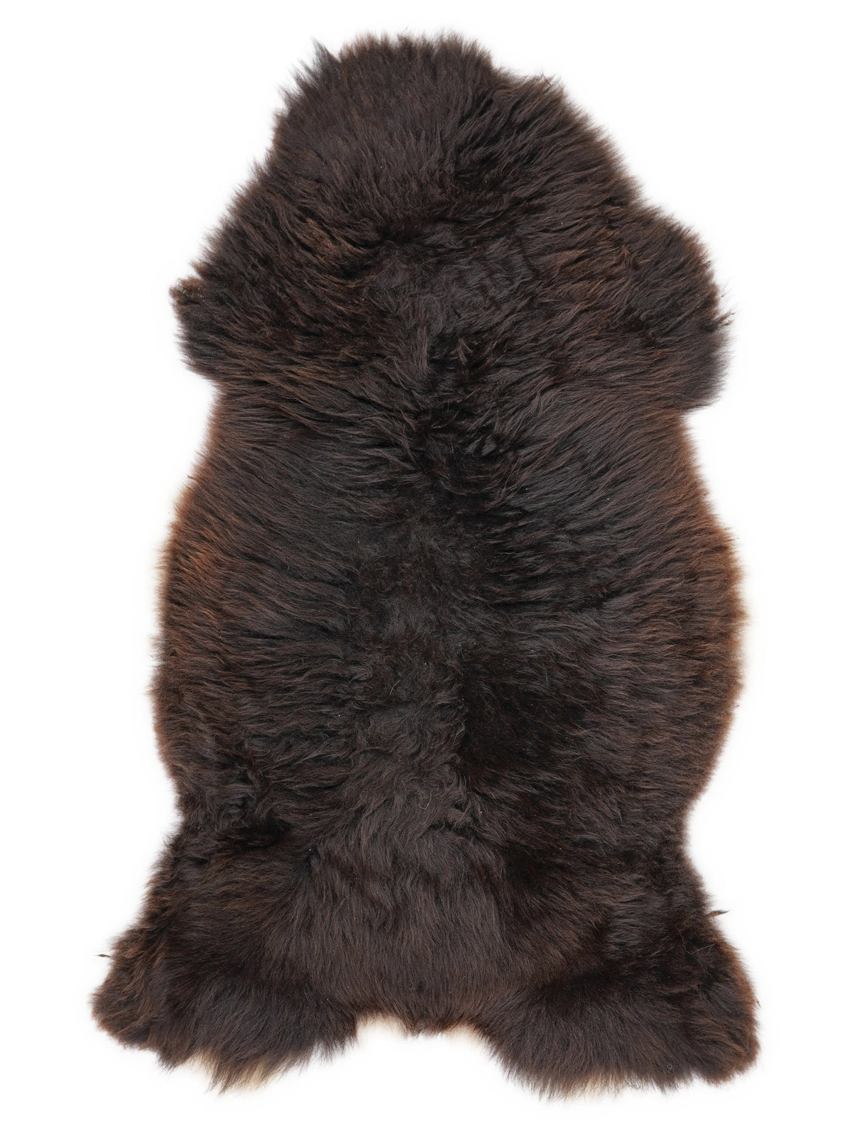 Peau de mouton multicolore britannique d’environ 110 × 60 cm, vue de dessus : exactement la peau que vous recevez