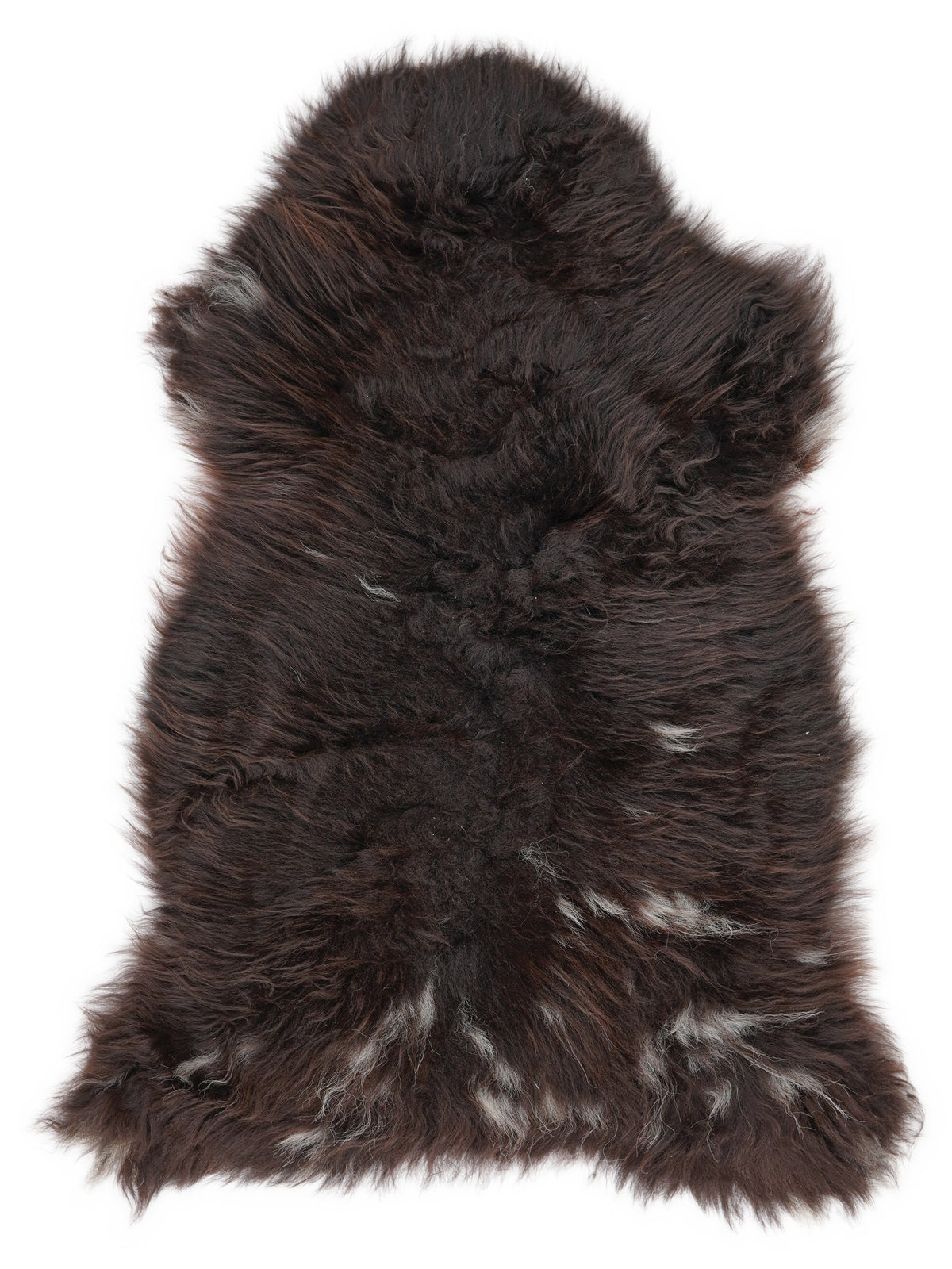 Peau de mouton multicolore britannique d’environ 110 × 60 cm, vue de dessus : exactement la peau que vous recevez