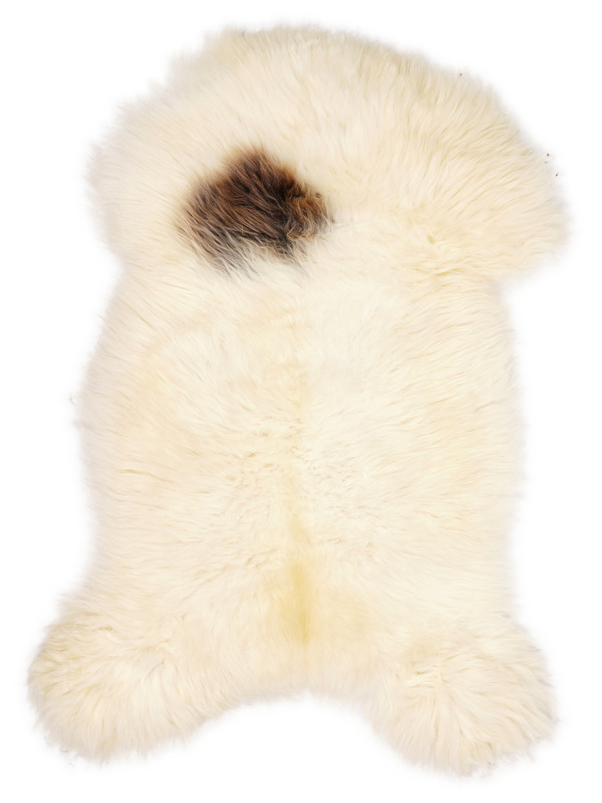 Peau de mouton multicolore britannique d’environ 110 × 60 cm, vue de dessus : exactement la peau que vous recevez