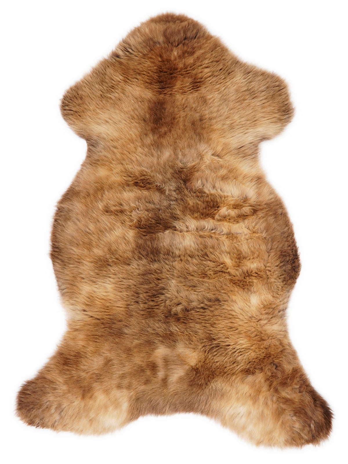 Peau de mouton multicolore britannique d’environ 105 × 55 cm, vue de dessus : exactement la peau que vous recevez