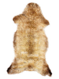 Peau de mouton multicolore britannique d’environ 115 × 55 cm, vue de dessus : exactement la peau que vous recevez