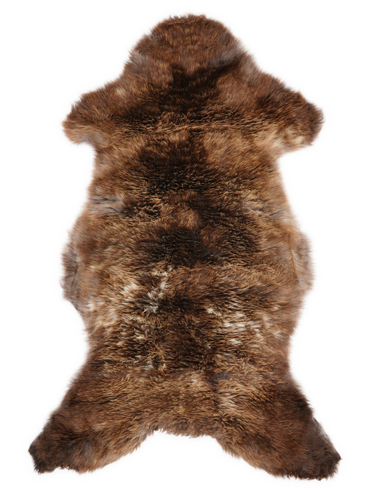 Peau de mouton multicolore britannique d’environ 120 × 60 cm, vue de dessus : exactement la peau que vous recevez