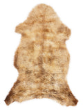 Peau de mouton multicolore britannique d’environ 115 × 60 cm, vue de dessus : exactement la peau que vous recevez