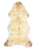 Peau de mouton multicolore britannique d’environ 130 × 60 cm, vue de dessus : exactement la peau que vous recevez