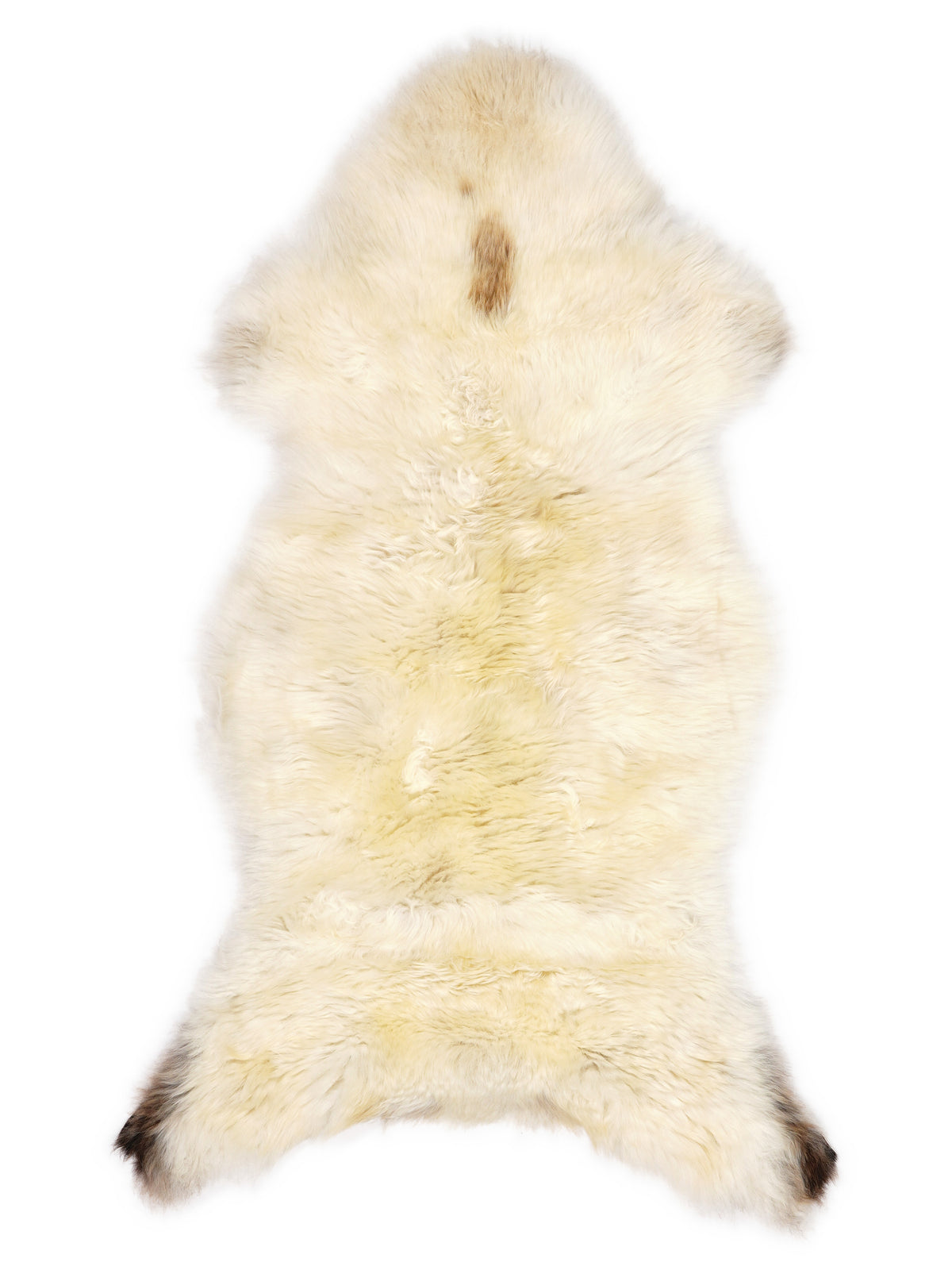 Peau de mouton multicolore britannique d’environ 120 × 55 cm, vue de dessus : exactement la peau que vous recevez