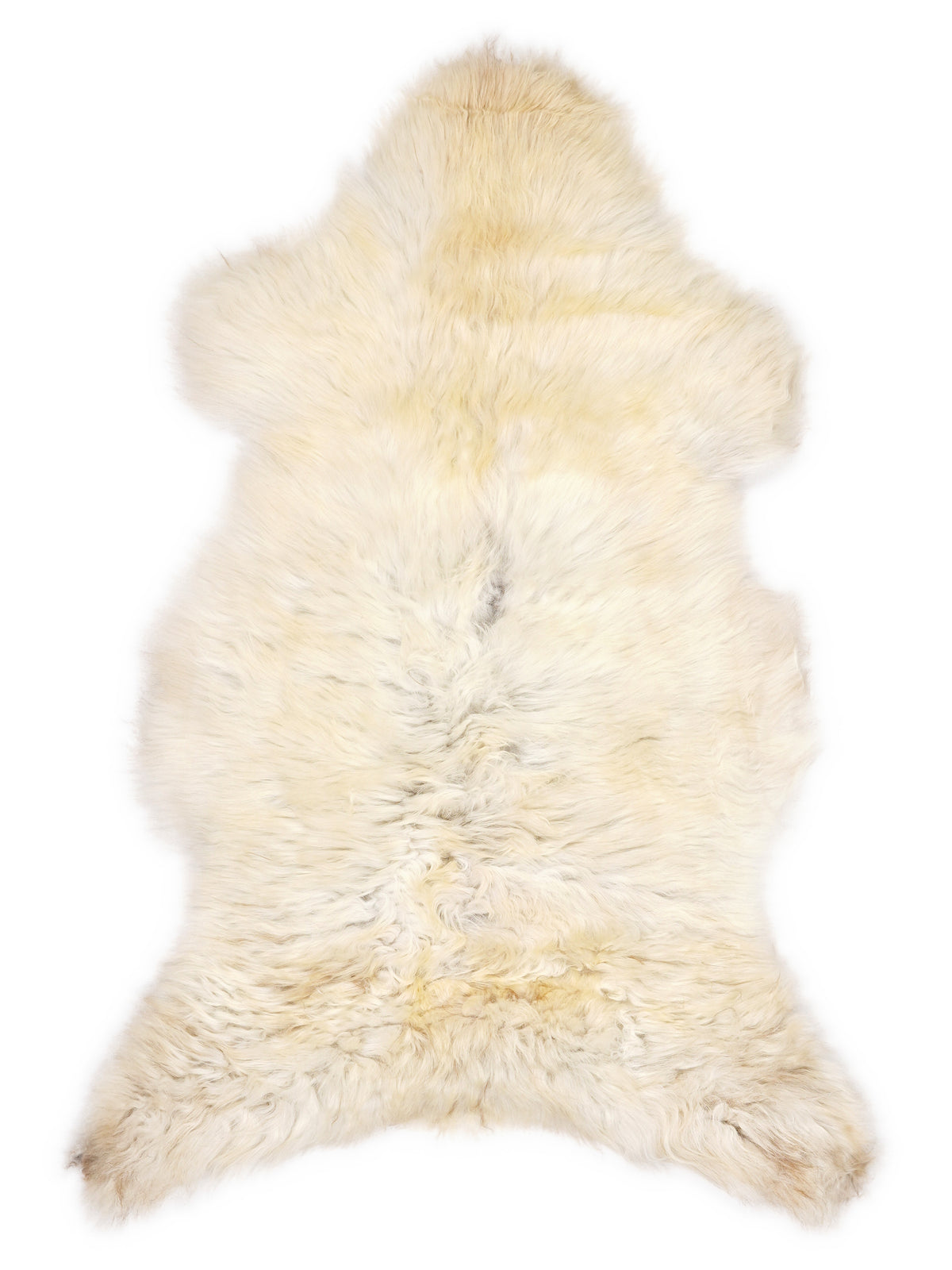 Peau de mouton multicolore britannique d’environ 110 × 60 cm, vue de dessus : exactement la peau que vous recevez