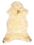 Peau de mouton multicolore britannique d’environ 120 × 60 cm, vue de dessus : exactement la peau que vous recevez