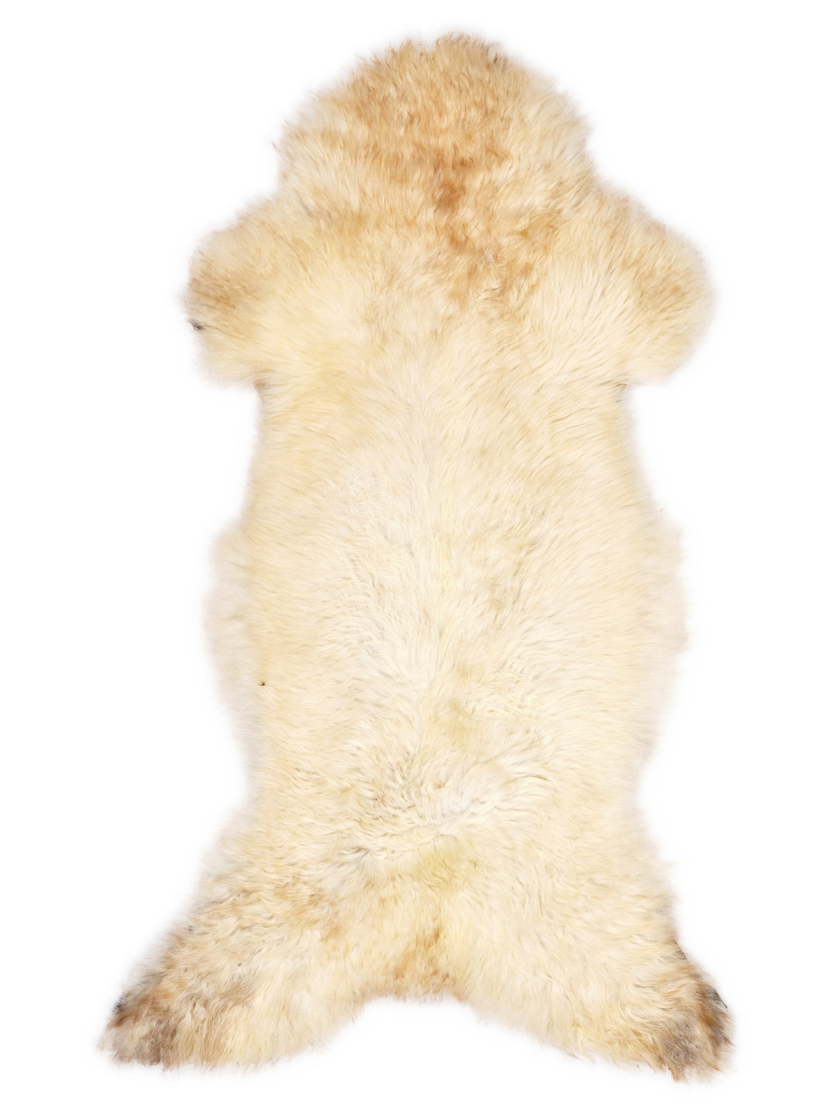Peau de mouton multicolore britannique d’environ 125 × 55 cm, vue de dessus : exactement la peau que vous recevez