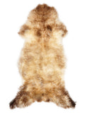 Peau de mouton multicolore britannique d’environ 120 × 55 cm, vue de dessus : exactement la peau que vous recevez