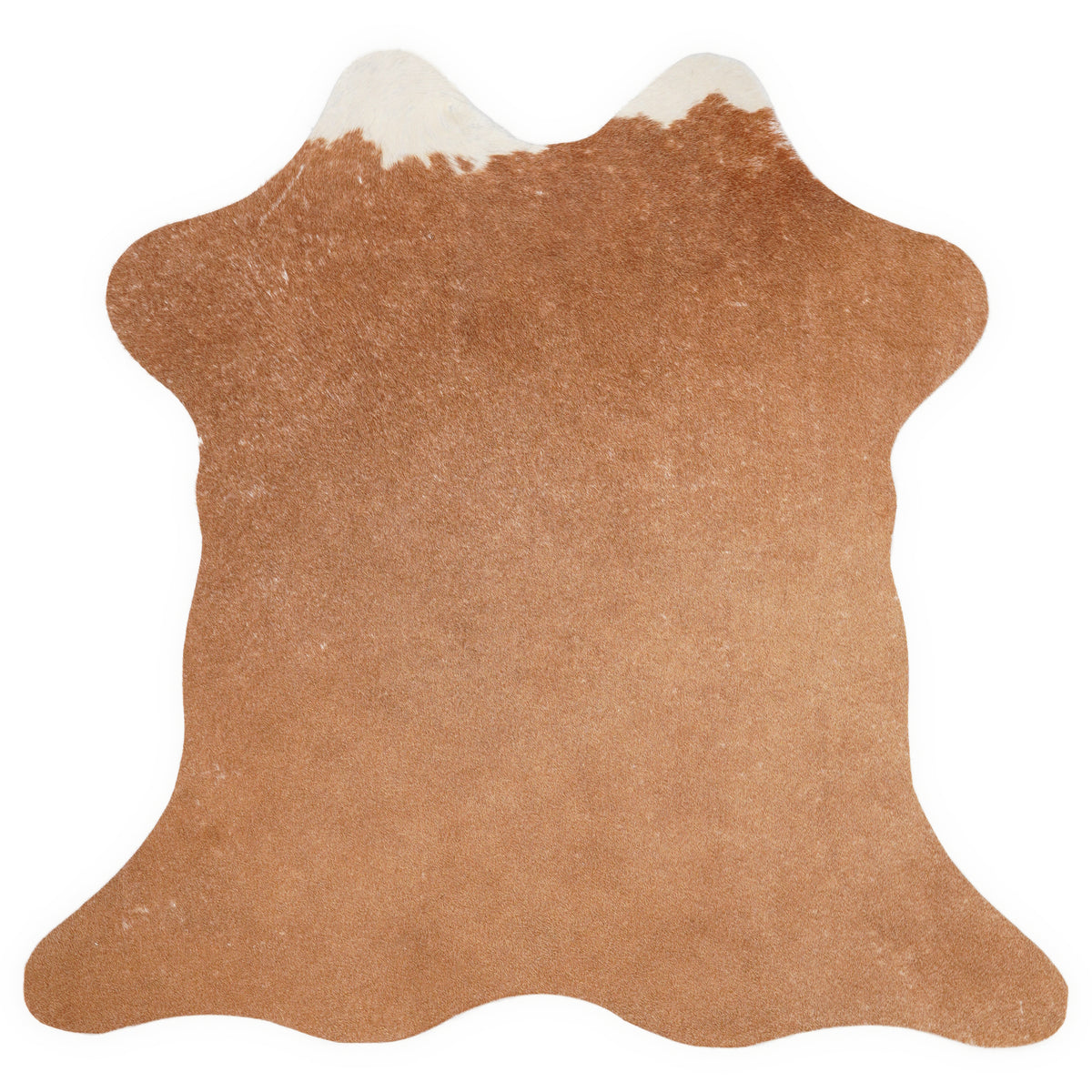 Mini peau de vache d’environ 70 × 70 cm, vue de dessus : exactement la peau que vous recevez