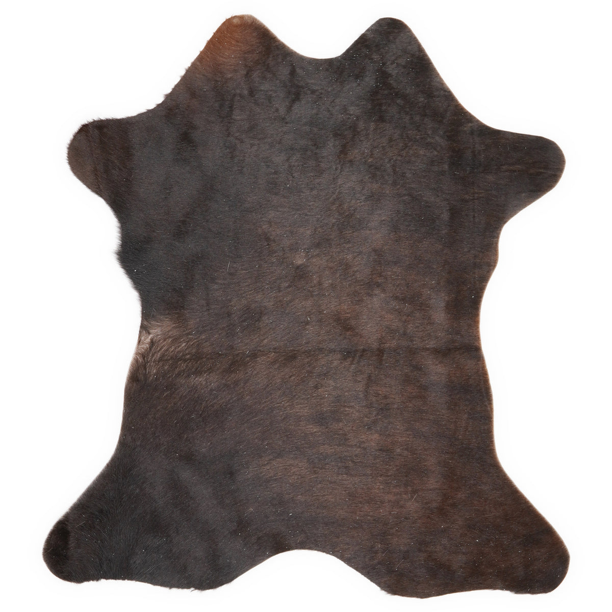 Mini peau de vache d’environ 70 × 70 cm, vue de dessus : exactement la peau que vous recevez