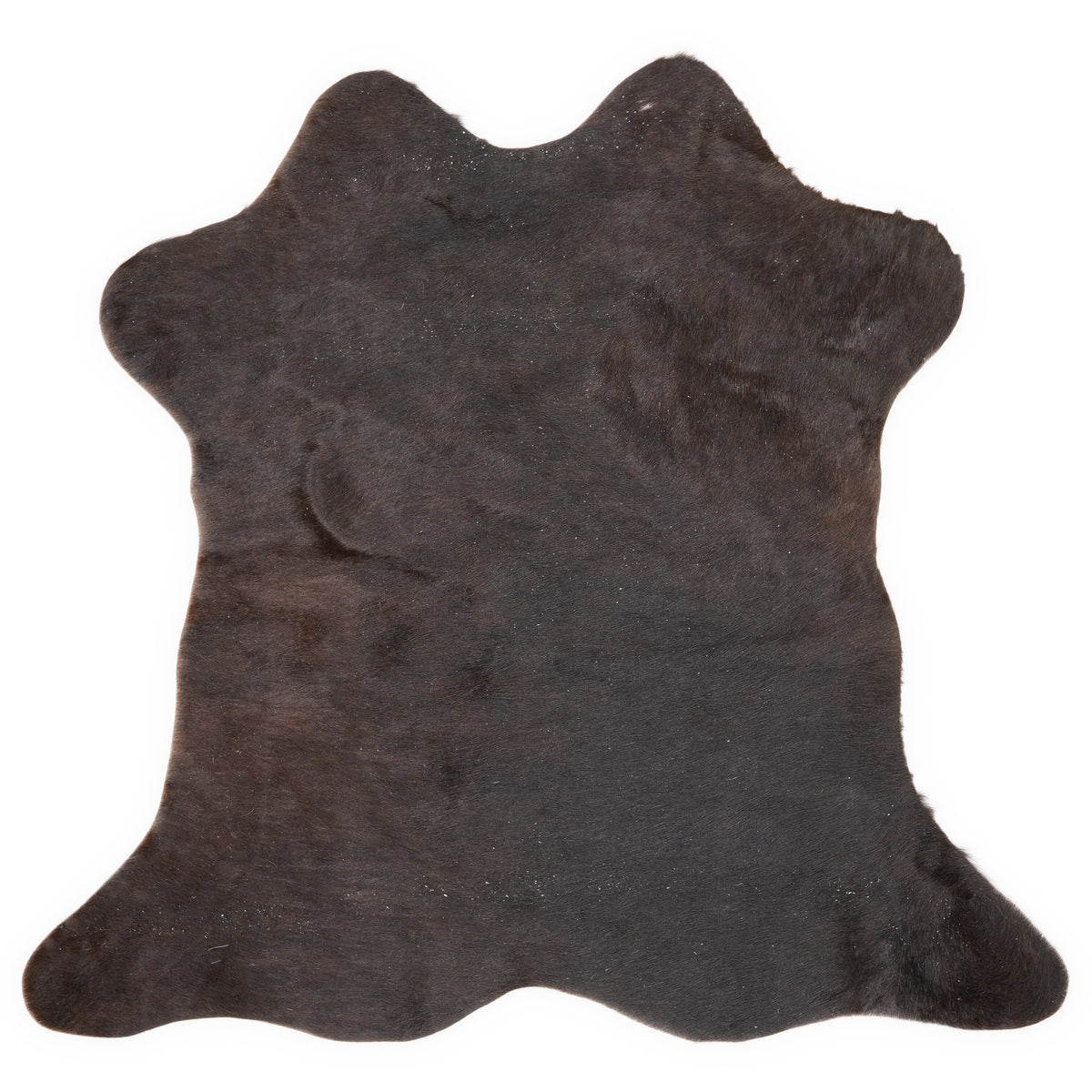 Mini peau de vache d’environ 70 × 70 cm, vue de dessus : exactement la peau que vous recevez