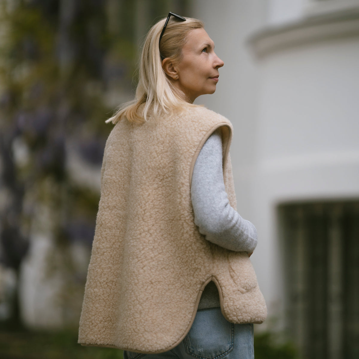 Gilet en mérinos « Island » beige
