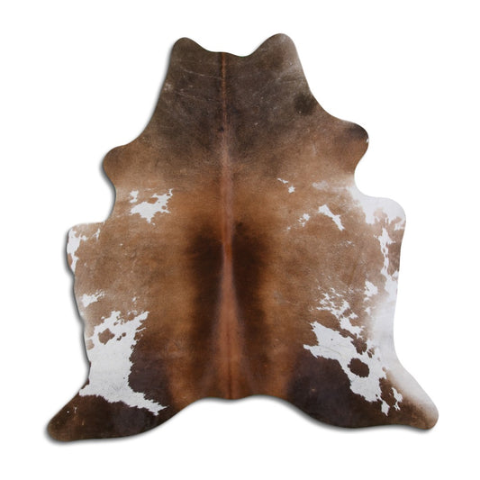 Peau de vache marron et blanche L