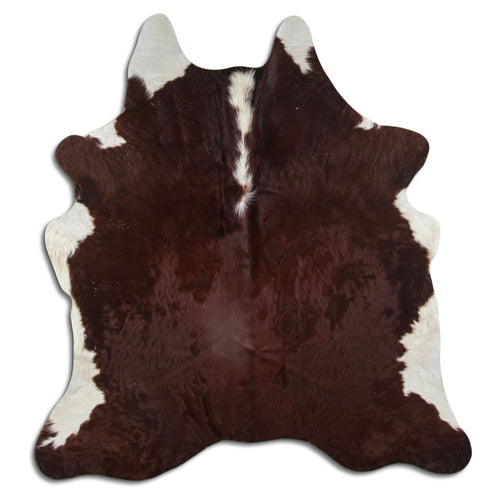 Peau de vache marron et blanche L