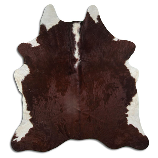 Peau de vache marron et blanche L