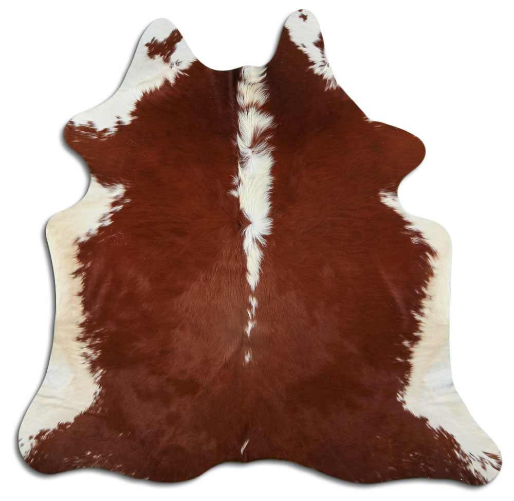 Peau de vache marron et blanche M