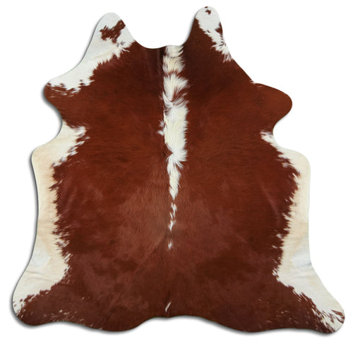 Peau de vache marron et blanche M