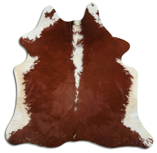 Peau de vache marron et blanche M