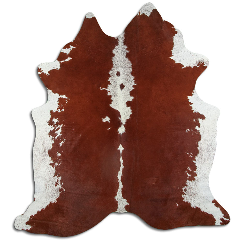 Peau de vache marron et blanche L
