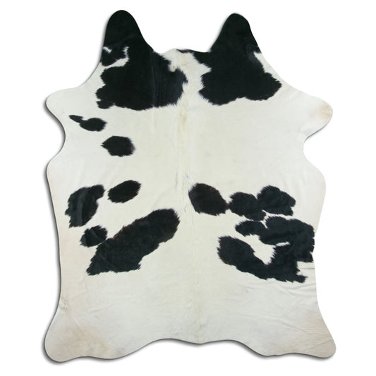 Peau de vache noire et blanche XL