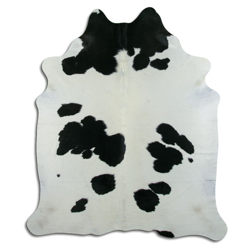 Peau de vache noire et blanche XL