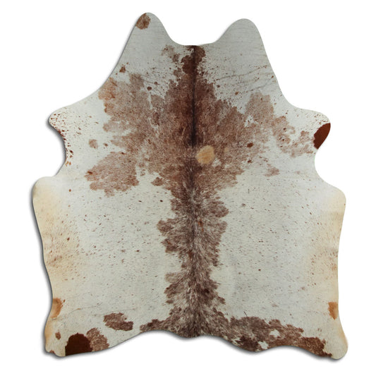 Peau de vache marron et blanche L