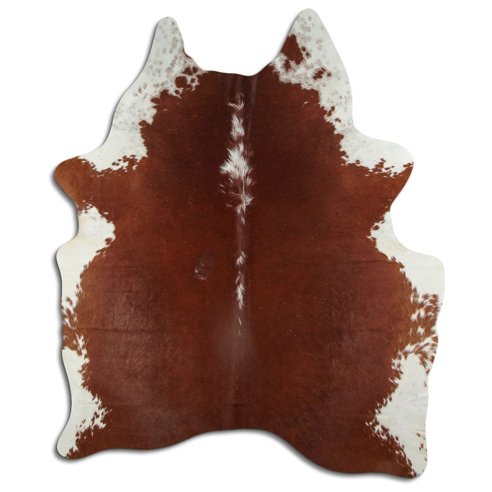 Peau de vache marron et blanche XL