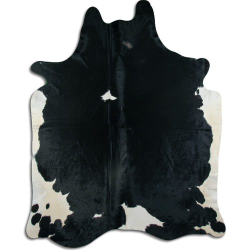 Peau de vache noire et blanche XXL